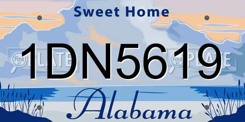 1DN5619 Alabama License Plate