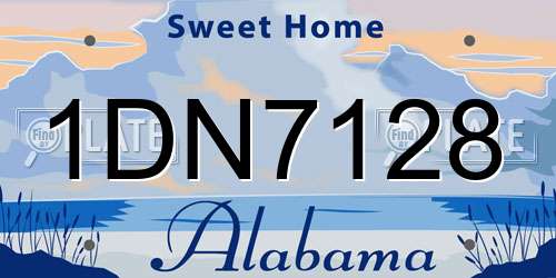 1DN7128 Alabama License Plate