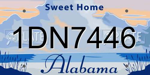 1DN7446 Alabama License Plate