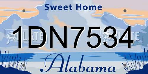 1DN7534 Alabama License Plate