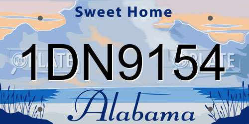 1DN9154 Alabama License Plate