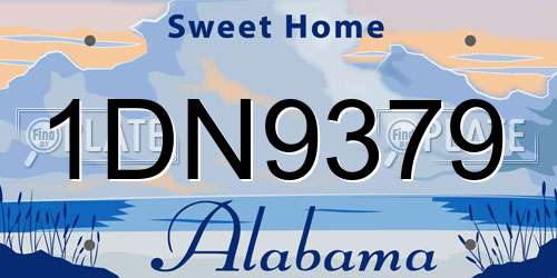 1DN9379 Alabama License Plate