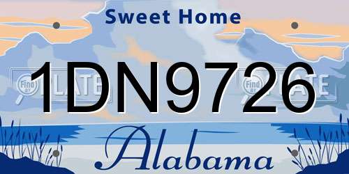 1DN9726 Alabama License Plate