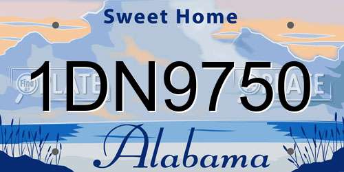 1DN9750 Alabama License Plate