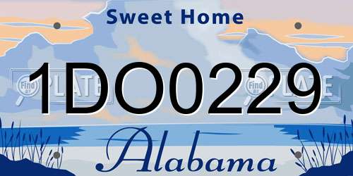 1DO0229 Alabama License Plate