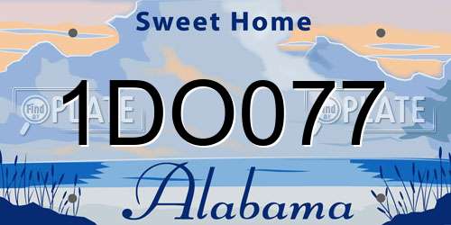 1DO077 Alabama License Plate