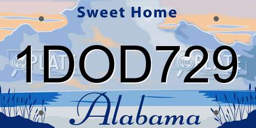 1DOD729 Alabama License Plate