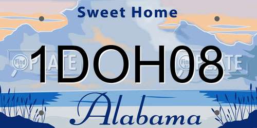 1DOH08 Alabama License Plate
