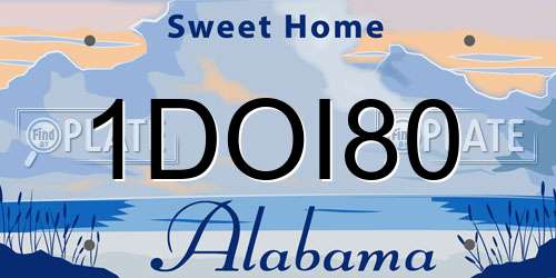 1DOI80 Alabama License Plate