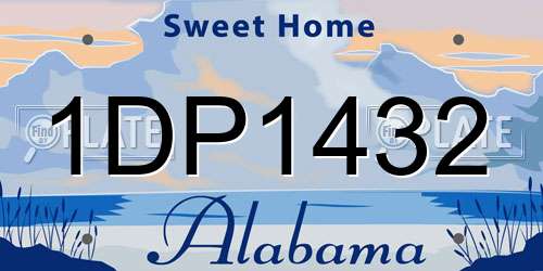 1DP1432 Alabama License Plate