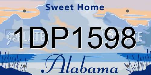 1DP1598 Alabama License Plate