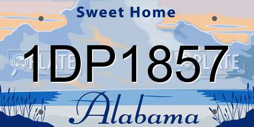 1DP1857 Alabama License Plate