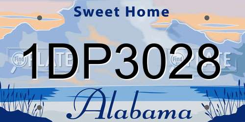 1DP3028 Alabama License Plate