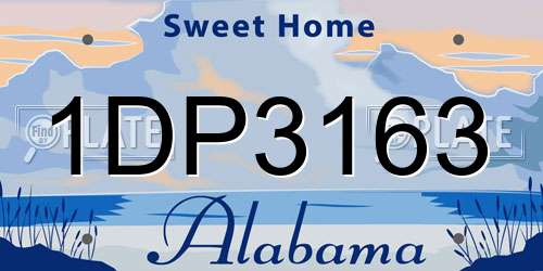 1DP3163 Alabama License Plate