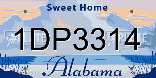 1DP3314 Alabama License Plate