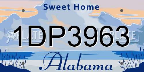 1DP3963 Alabama License Plate