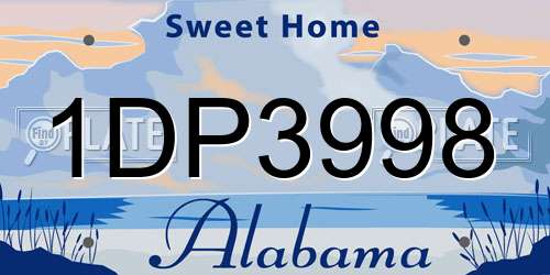 1DP3998 Alabama License Plate