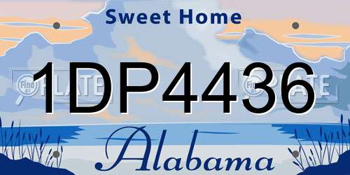 1DP4436 Alabama License Plate