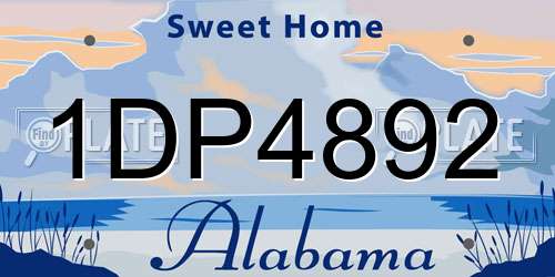 1DP4892 Alabama License Plate