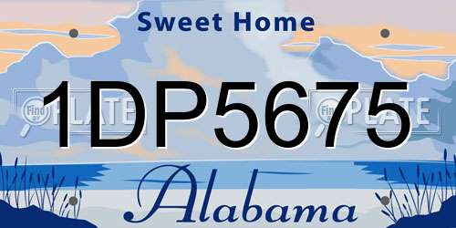 1DP5675 Alabama License Plate