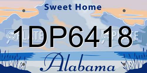 1DP6418 Alabama License Plate