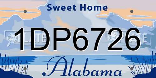 1DP6726 Alabama License Plate