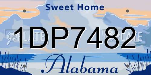 1DP7482 Alabama License Plate
