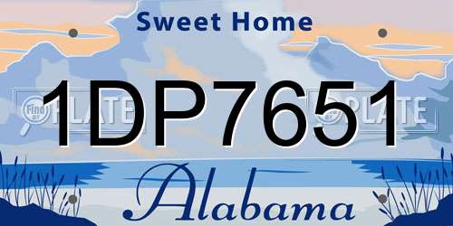 1DP7651 Alabama License Plate