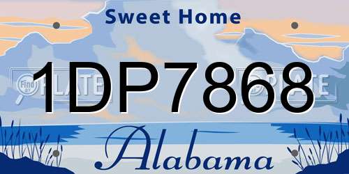 1DP7868 Alabama License Plate