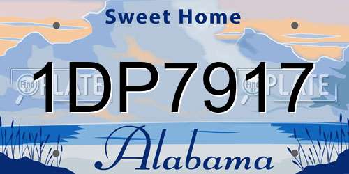 1DP7917 Alabama License Plate