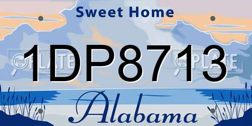 1DP8713 Alabama License Plate