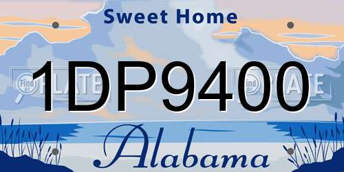 1DP9400 Alabama License Plate
