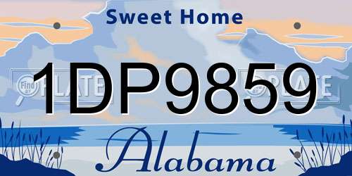 1DP9859 Alabama License Plate