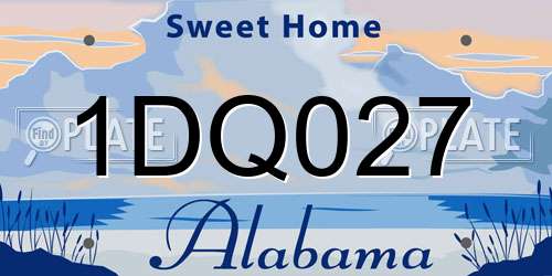 1DQ027 Alabama License Plate