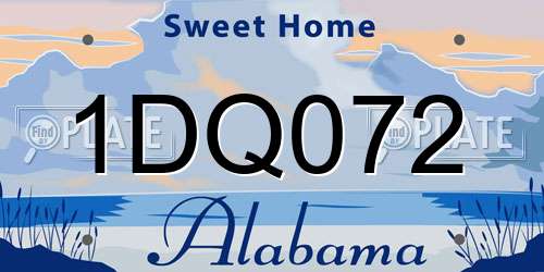 1DQ072 Alabama License Plate