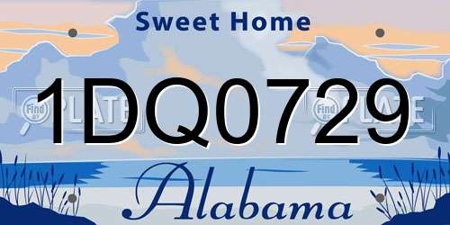 1DQ0729 Alabama License Plate