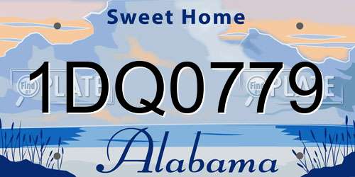 1DQ0779 Alabama License Plate