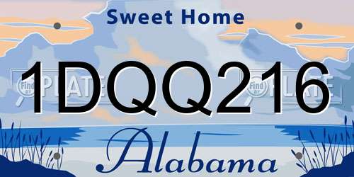 1DQQ216 Alabama License Plate