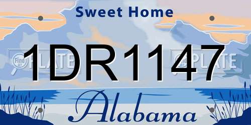 1DR1147 Alabama License Plate