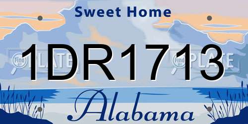 1DR1713 Alabama License Plate