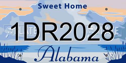 1DR2028 Alabama License Plate