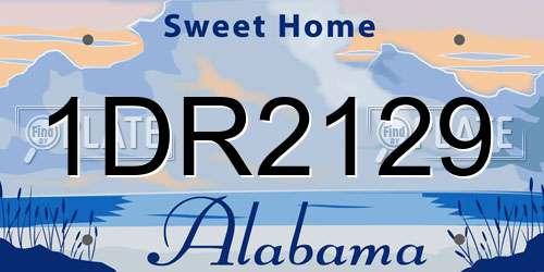 1DR2129 Alabama License Plate