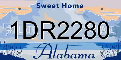 1DR2280 Alabama License Plate