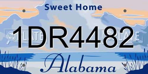 1DR4482 Alabama License Plate