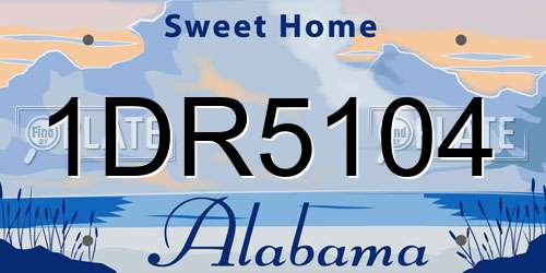 1DR5104 Alabama License Plate