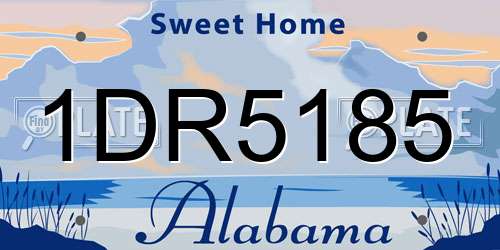 1DR5185 Alabama License Plate