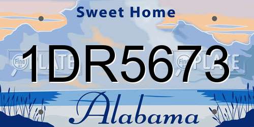 1DR5673 Alabama License Plate