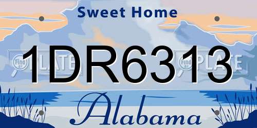 1DR6313 Alabama License Plate