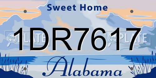 1DR7617 Alabama License Plate
