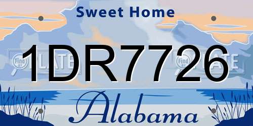1DR7726 Alabama License Plate